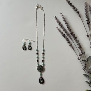 Costume Jewelry Set Turquoise Bead Accents